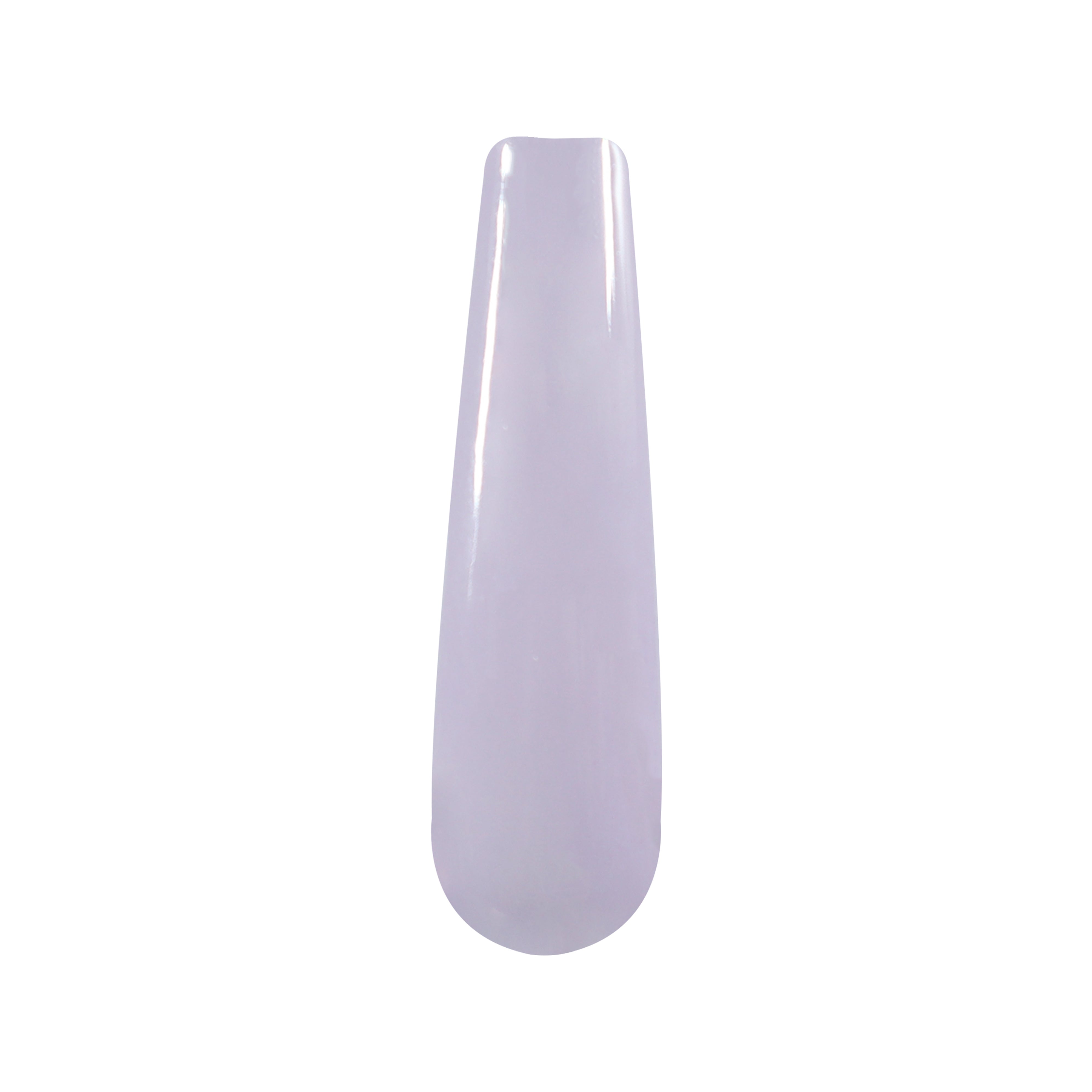 Solid lilac dip powder nail swatch with glossy finish.
