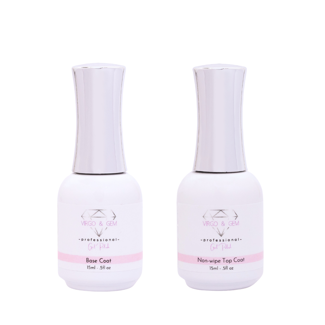 Gel Top Coat and Gel Base Coat Bundle (UV or LED Lamp Required)