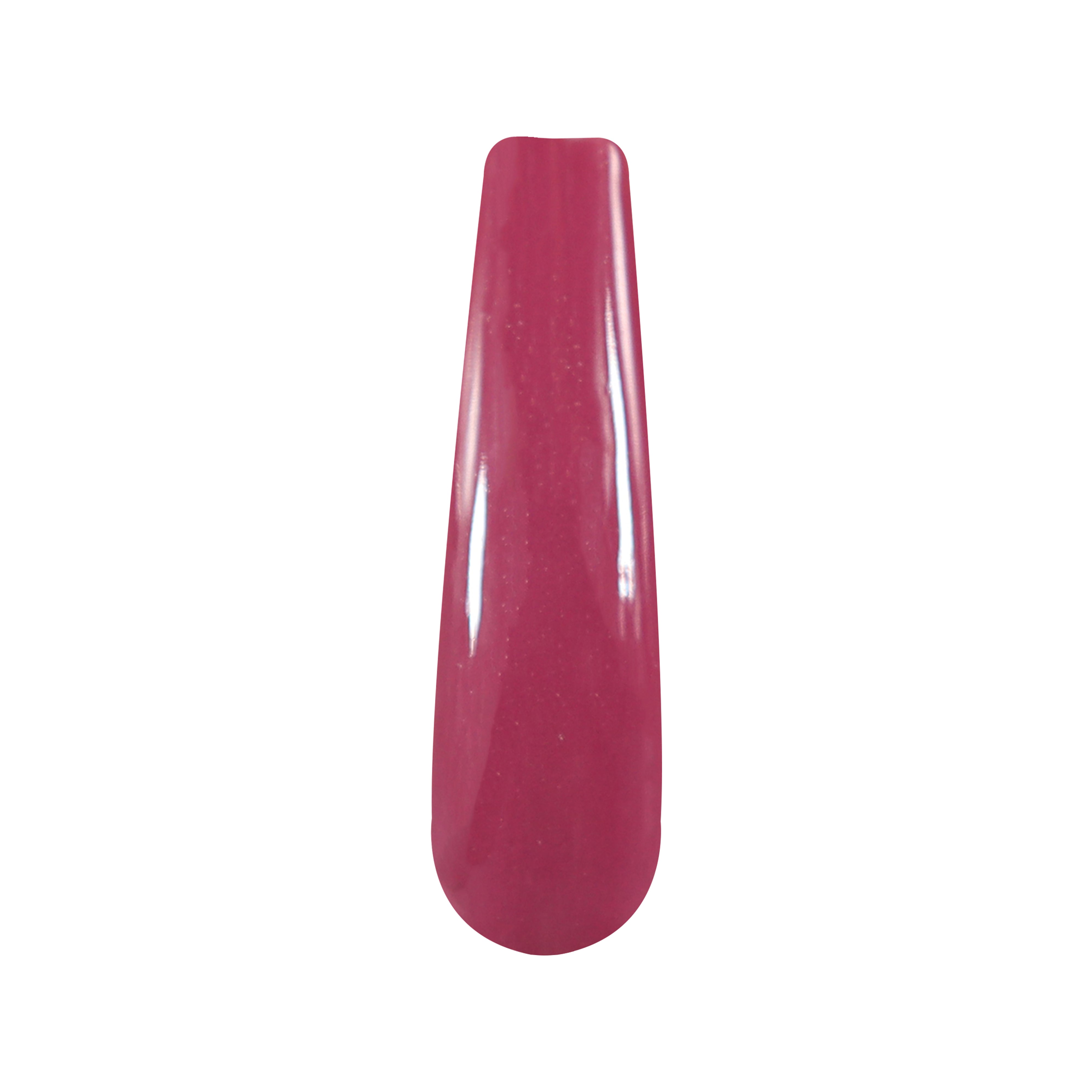 Deep pink glossy solid dip powder nail color swatch with a smooth finish.