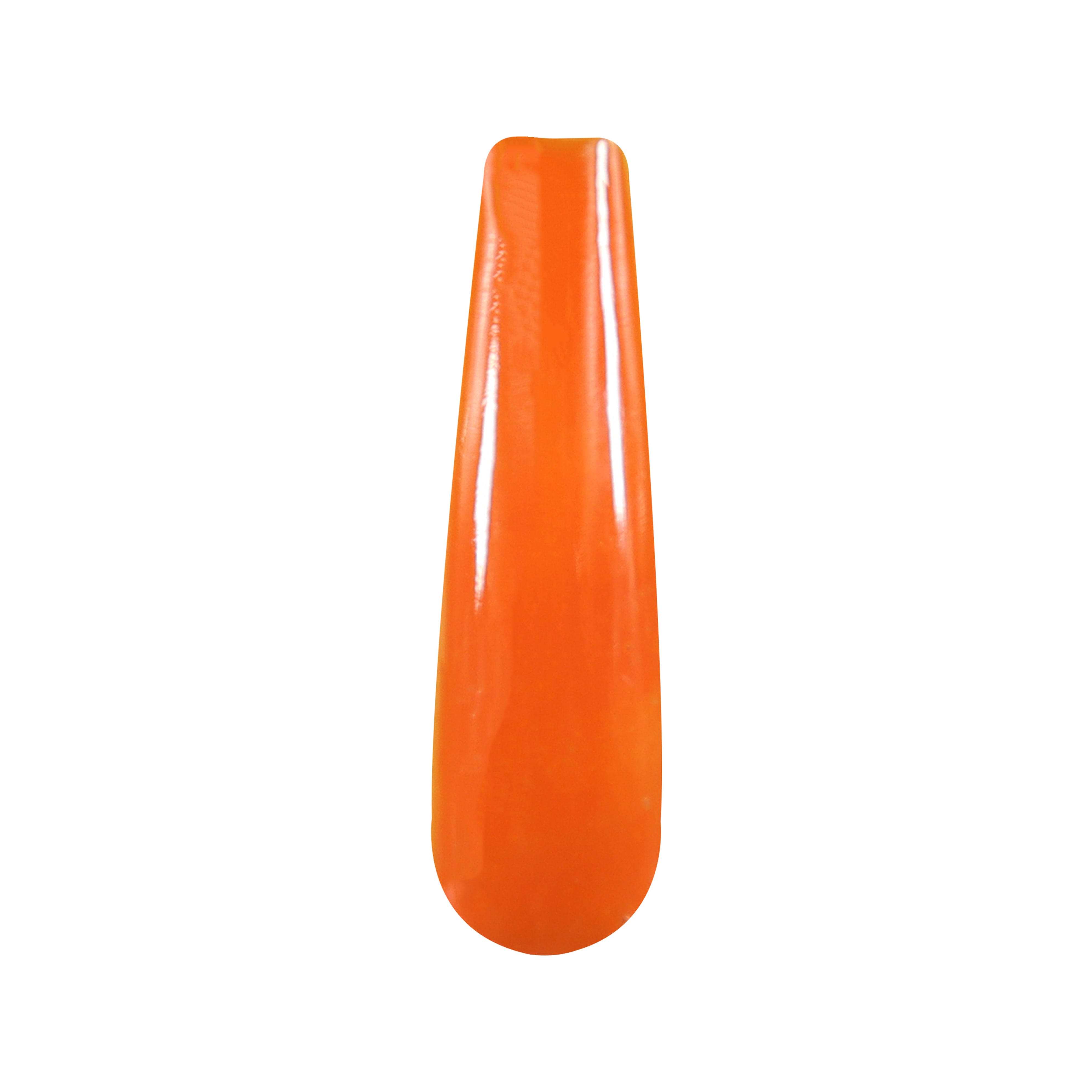 Bright solid orange nail dip powder swatch with glossy finish.