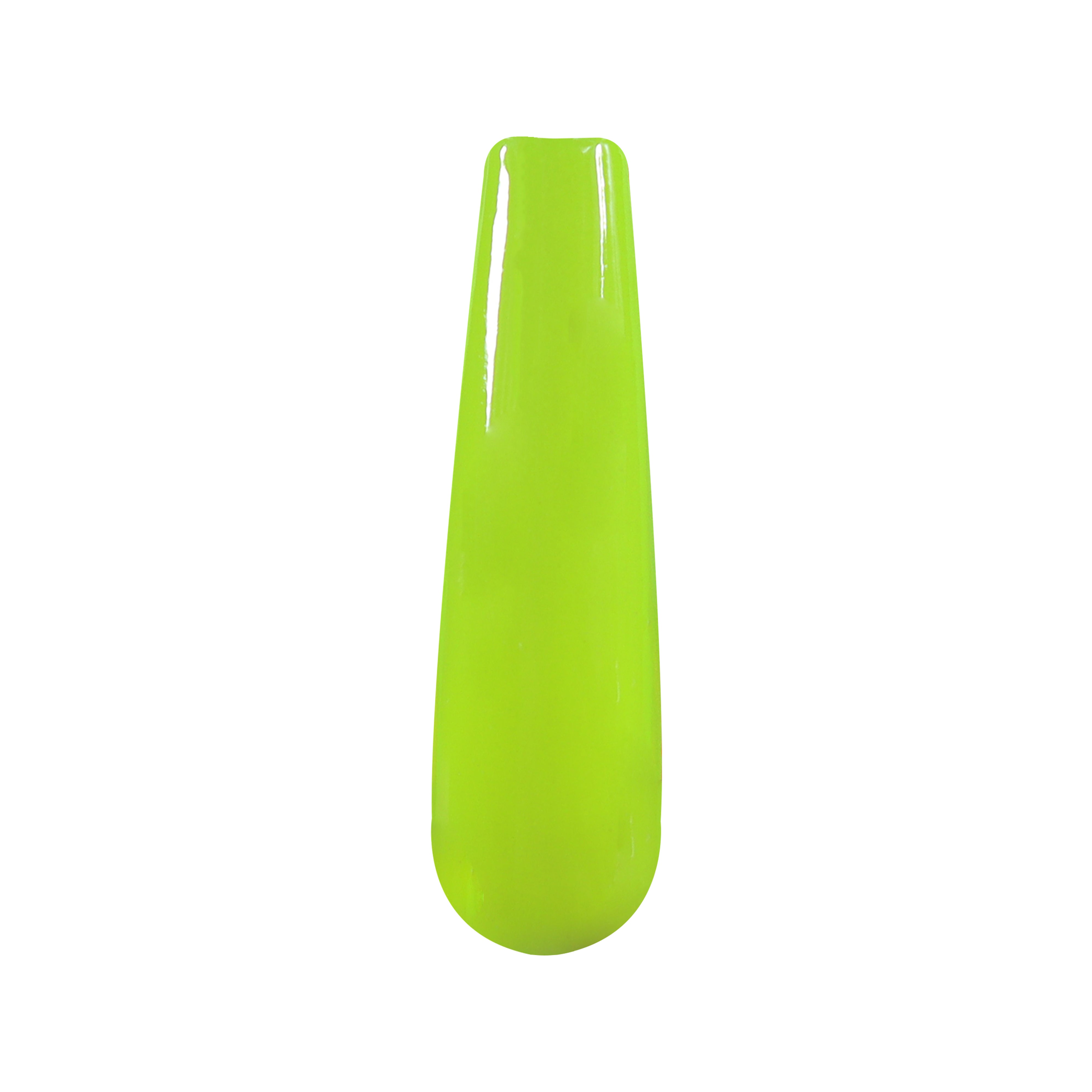 Bright neon green solid dip powder swatch with smooth glossy finish.