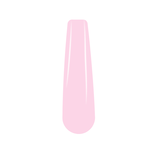 Soft pastel pink French tip nail swatch with glossy finish.