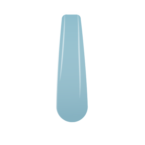 Soft pastel blue nail dip powder swatch with glossy finish.