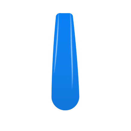 Bright neon blue solid dip powder nail polish swatch with glossy finish.