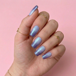 Blue shimmer dip powder. Winter/Spring manicure. Winter mani inspo.