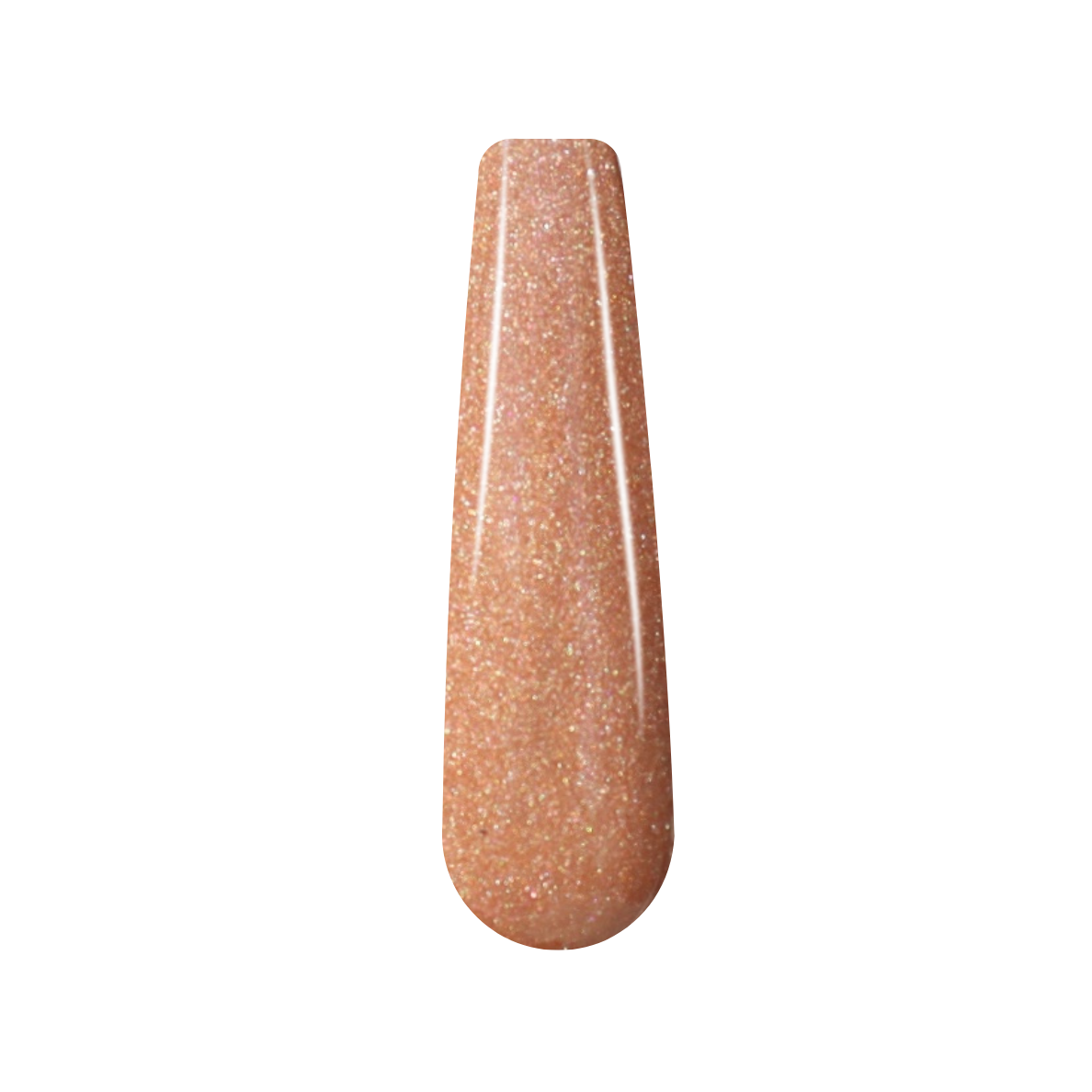 DP348 Sunstone Gleam shimmer powder swatch showing a sparkling light peach color.
