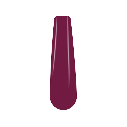 Deep wine purple solid dip powder nail color swatch with glossy finish.