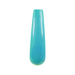 Glossy turquoise blue solid nail dip powder sample stick with rounded tip.