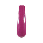 Glossy hot pink solid dip powder nail swatch with smooth, rounded tip.