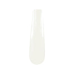 Glossy clear nail dip powder swatch on a rounded nail tip display.