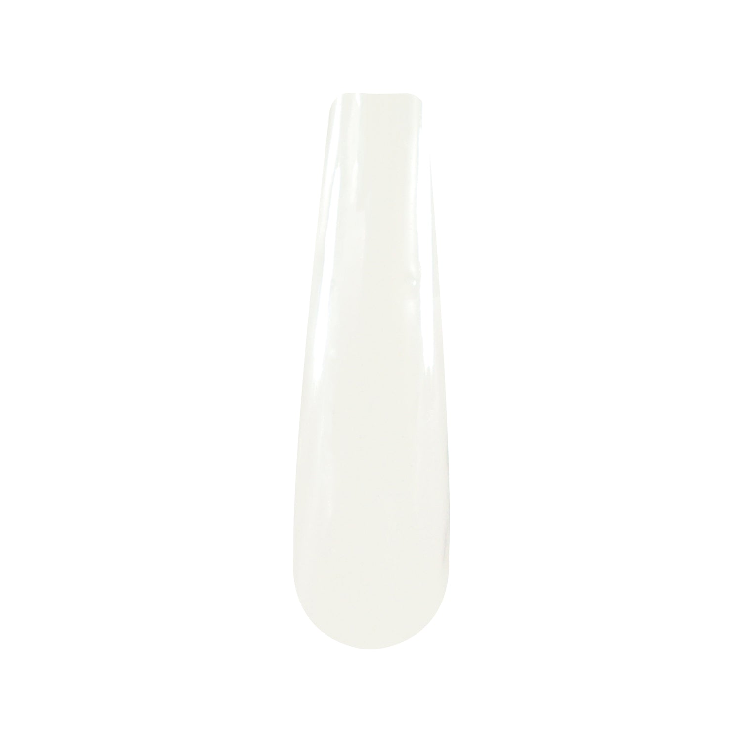 Glossy clear nail dip powder swatch on a rounded nail tip display.