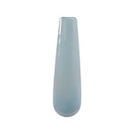 Tall ceramic vase with smooth glossy finish in soft blue lagoon color.