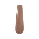 Smooth glossy solid brown nail polish swatch with warm hazel undertones.