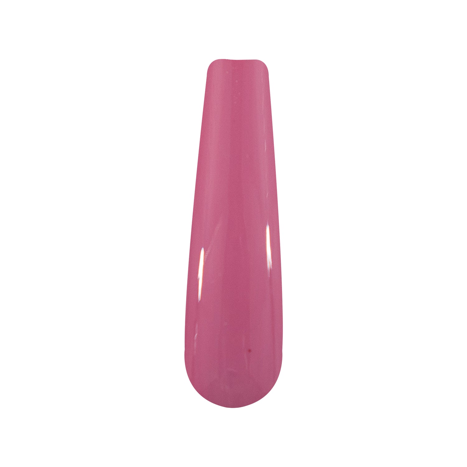 Glossy solid pink nail dip powder swatch stick labeled DP138 Bikini Vibes.