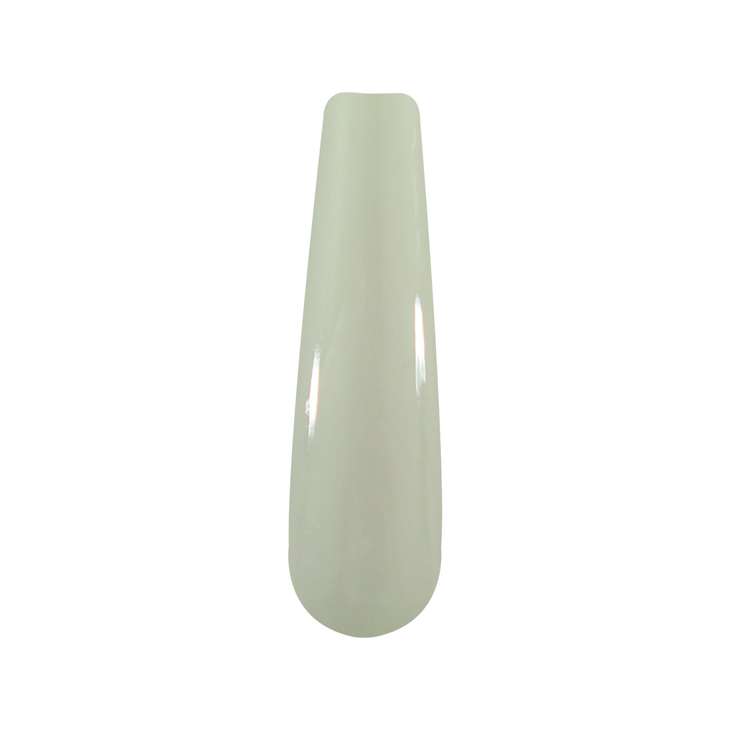 Milky white solid dip powder nail color with smooth glossy finish.