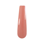 Smooth solid peach-colored nail dip powder swatch with a glossy finish.