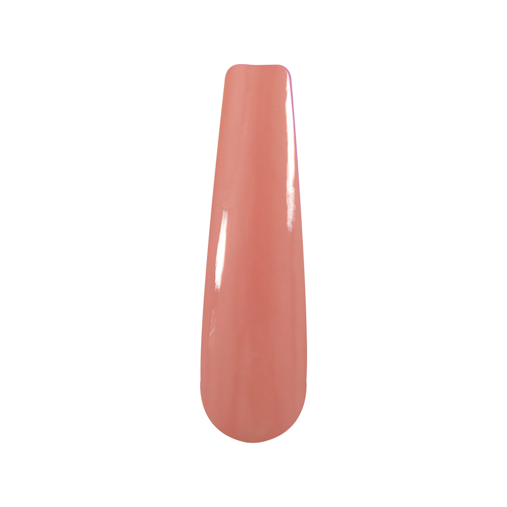 Smooth solid peach-colored nail dip powder swatch with a glossy finish.
