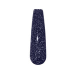 Dark glittery black nail tip with fine reflective silver sparkle.